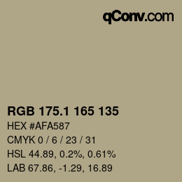 カラーコード: RGB 175.1 165 135 | qconv.com