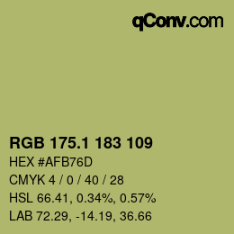 カラーコード: RGB 175.1 183 109 | qconv.com