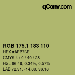 カラーコード: RGB 175.1 183 110 | qconv.com