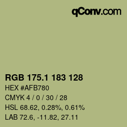 カラーコード: RGB 175.1 183 128 | qconv.com
