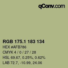 カラーコード: RGB 175.1 183 134 | qconv.com