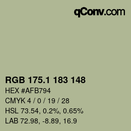Color code: RGB 175.1 183 148 | qconv.com