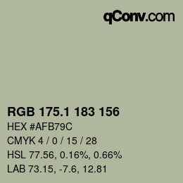 カラーコード: RGB 175.1 183 156 | qconv.com