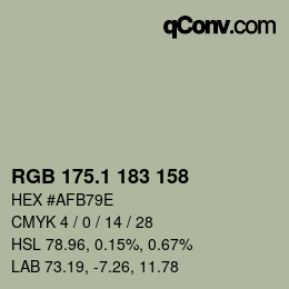 カラーコード: RGB 175.1 183 158 | qconv.com