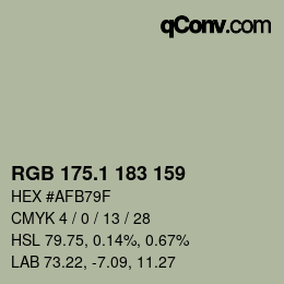 Color code: RGB 175.1 183 159 | qconv.com