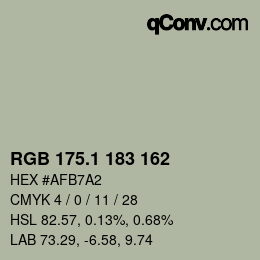 カラーコード: RGB 175.1 183 162 | qconv.com