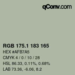 カラーコード: RGB 175.1 183 165 | qconv.com