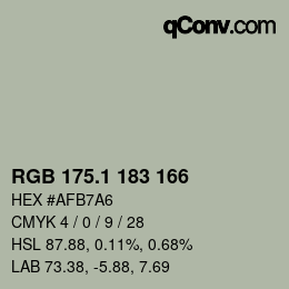 カラーコード: RGB 175.1 183 166 | qconv.com