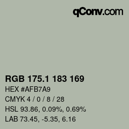 カラーコード: RGB 175.1 183 169 | qconv.com