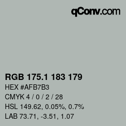 Color code: RGB 175.1 183 179 | qconv.com