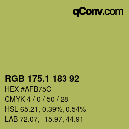 カラーコード: RGB 175.1 183 92 | qconv.com