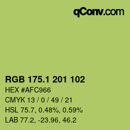カラーコード: RGB 175.1 201 102 | qconv.com
