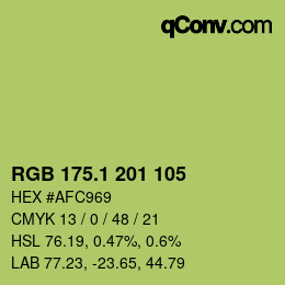 カラーコード: RGB 175.1 201 105 | qconv.com
