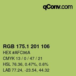 カラーコード: RGB 175.1 201 106 | qconv.com