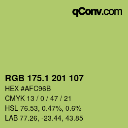 カラーコード: RGB 175.1 201 107 | qconv.com
