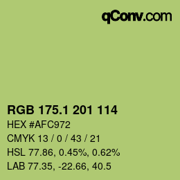 カラーコード: RGB 175.1 201 114 | qconv.com