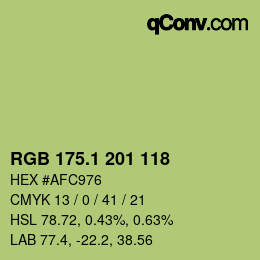 カラーコード: RGB 175.1 201 118 | qconv.com