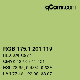 カラーコード: RGB 175.1 201 119 | qconv.com