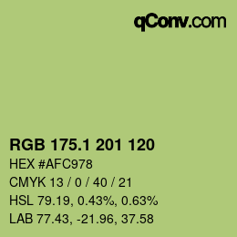 カラーコード: RGB 175.1 201 120 | qconv.com