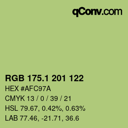 カラーコード: RGB 175.1 201 122 | qconv.com