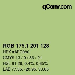 カラーコード: RGB 175.1 201 128 | qconv.com