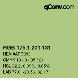 カラーコード: RGB 175.1 201 131 | qconv.com