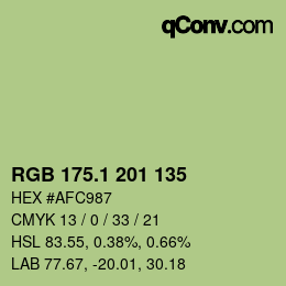 カラーコード: RGB 175.1 201 135 | qconv.com