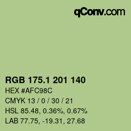 カラーコード: RGB 175.1 201 140 | qconv.com