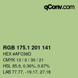 カラーコード: RGB 175.1 201 141 | qconv.com