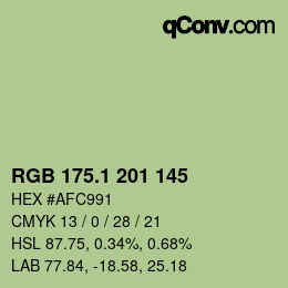カラーコード: RGB 175.1 201 145 | qconv.com