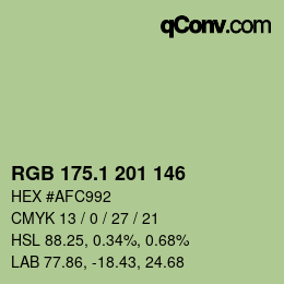 カラーコード: RGB 175.1 201 146 | qconv.com