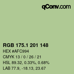 Color code: RGB 175.1 201 148 | qconv.com