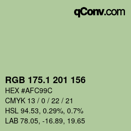 カラーコード: RGB 175.1 201 156 | qconv.com