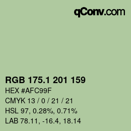 カラーコード: RGB 175.1 201 159 | qconv.com