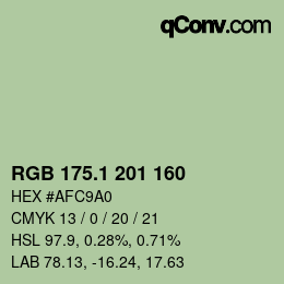 カラーコード: RGB 175.1 201 160 | qconv.com