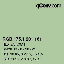 カラーコード: RGB 175.1 201 161 | qconv.com