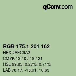 カラーコード: RGB 175.1 201 162 | qconv.com