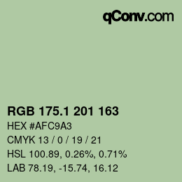 Color code: RGB 175.1 201 163 | qconv.com