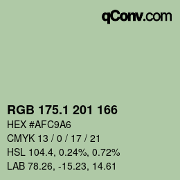 Color code: RGB 175.1 201 166 | qconv.com