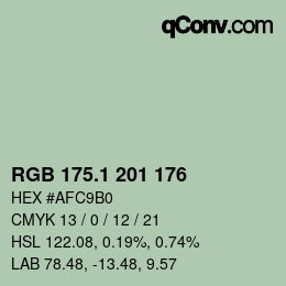 Color code: RGB 175.1 201 176 | qconv.com