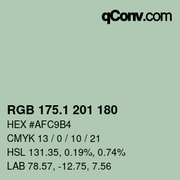 Color code: RGB 175.1 201 180 | qconv.com