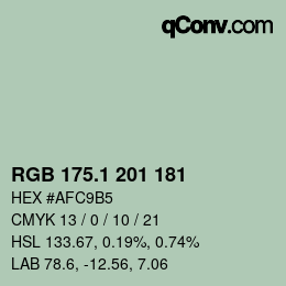 Color code: RGB 175.1 201 181 | qconv.com