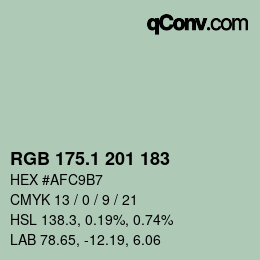 Color code: RGB 175.1 201 183 | qconv.com