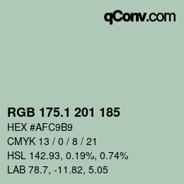 Color code: RGB 175.1 201 185 | qconv.com