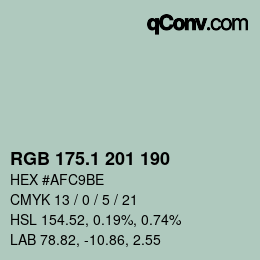 Color code: RGB 175.1 201 190 | qconv.com
