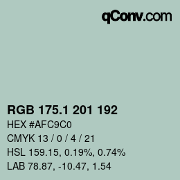 カラーコード: RGB 175.1 201 192 | qconv.com