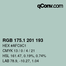 Farbcode: RGB 175.1 201 193 | qconv.com