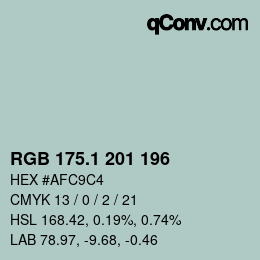 Color code: RGB 175.1 201 196 | qconv.com