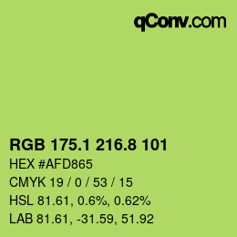 カラーコード: RGB 175.1 216.8 101 | qconv.com
