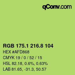 カラーコード: RGB 175.1 216.8 104 | qconv.com
